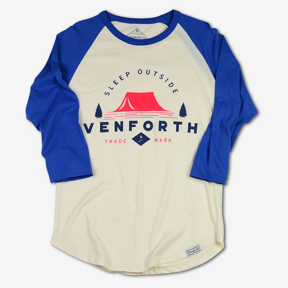 Unisex Ven Forth Ven-forth Baseball beige and royal blue t-shirt for both men and women- outdoor fashionable apparel goods